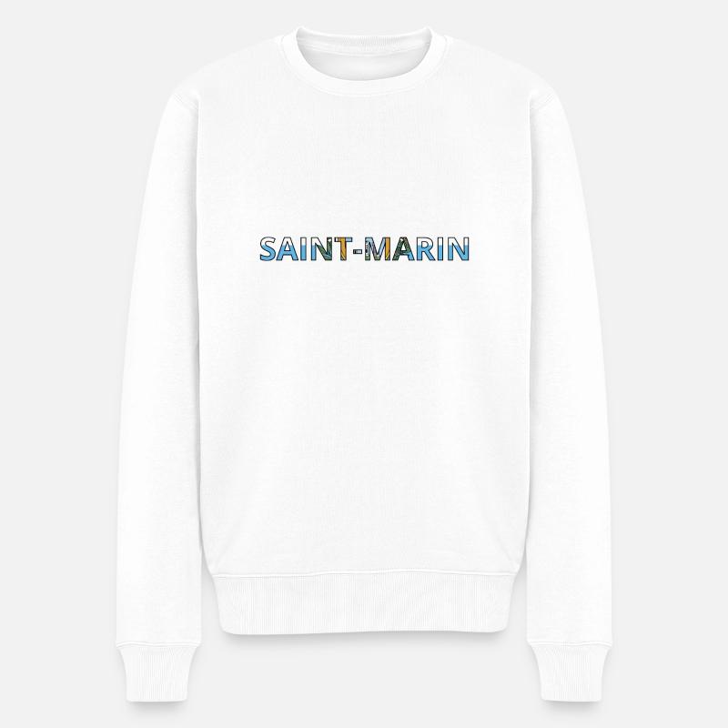Drapeau Saint-Marin - Pull Premium bio Homme - blanc