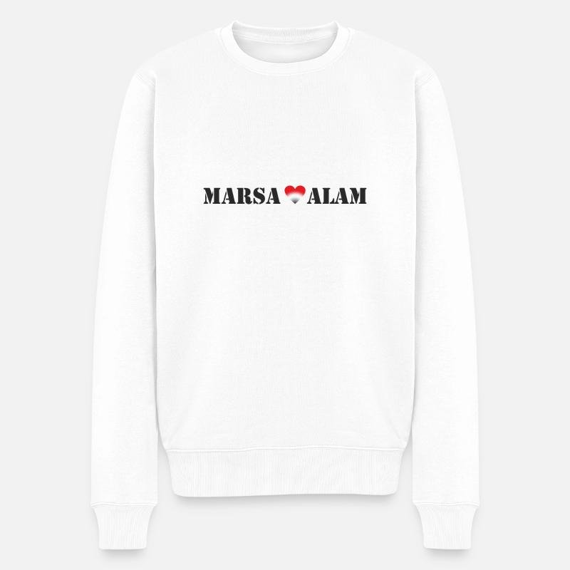 I love Marsa Alam - Männer Premium Bio Pullover - Weiß