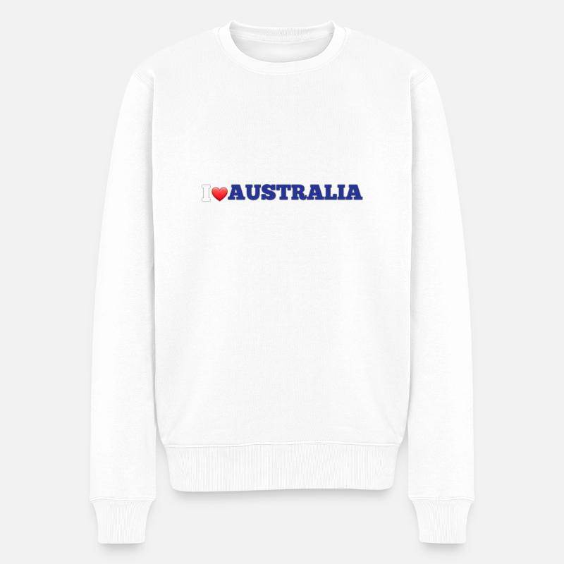 Ich liebe Australien - Männer Premium Bio Pullover - Weiß