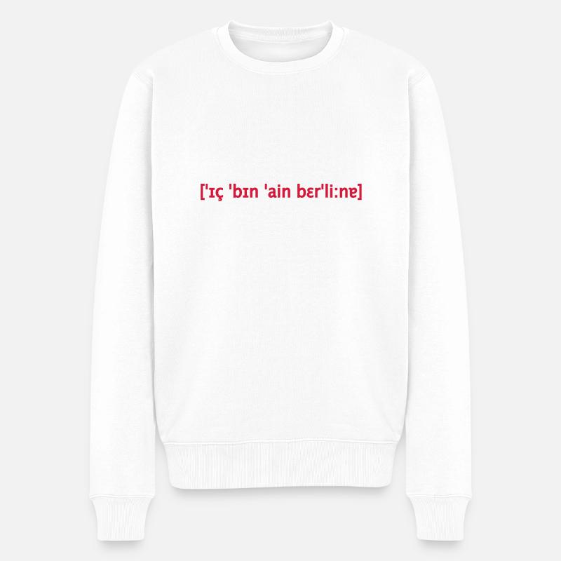 ich bin ein Berliner Lautschrift - Männer Premium Bio Pullover - Weiß