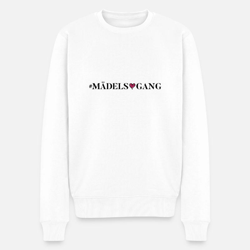 maedels gang herzchen - Männer Premium Bio Pullover - Weiß