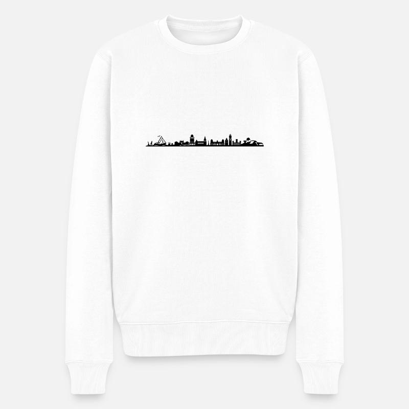 Skyline - Insel Rügen - Männer Premium Bio Pullover - Weiß