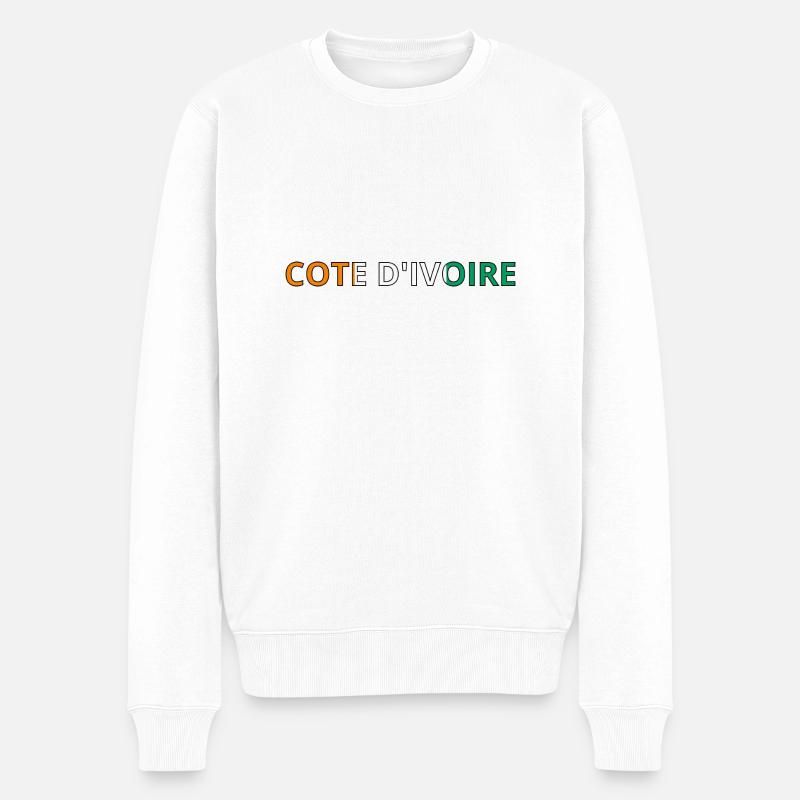 Drapeau Côte d'Ivoire - Pull Premium bio Homme - blanc