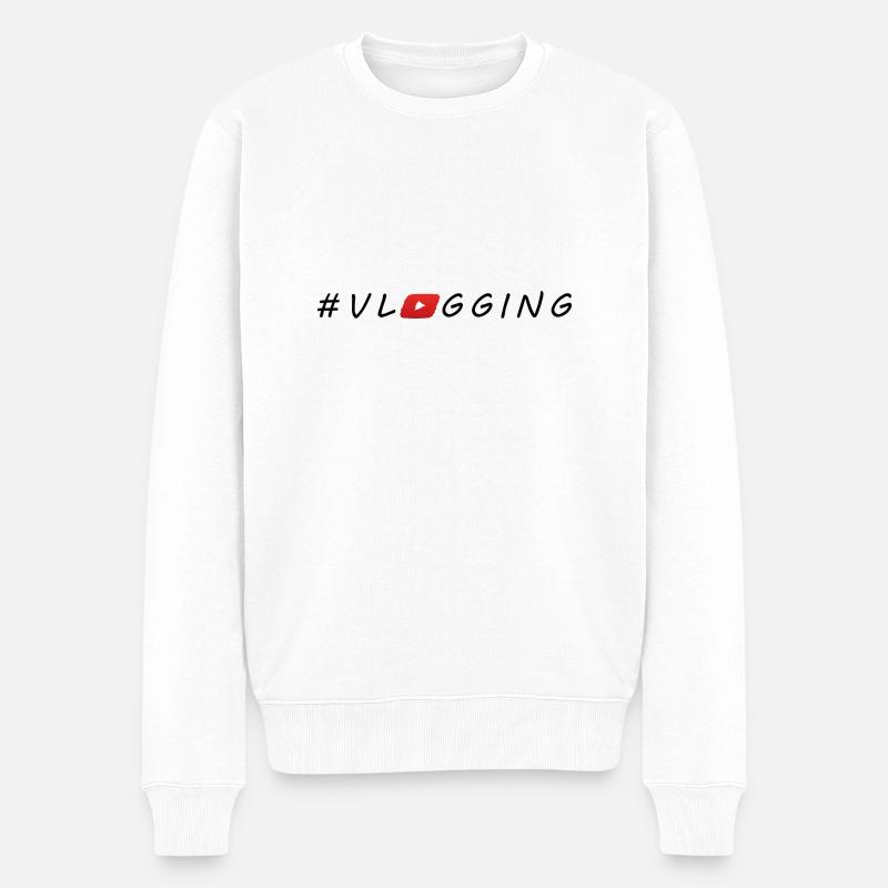 YouTube #Vlogging - Männer Premium Bio Pullover - Weiß