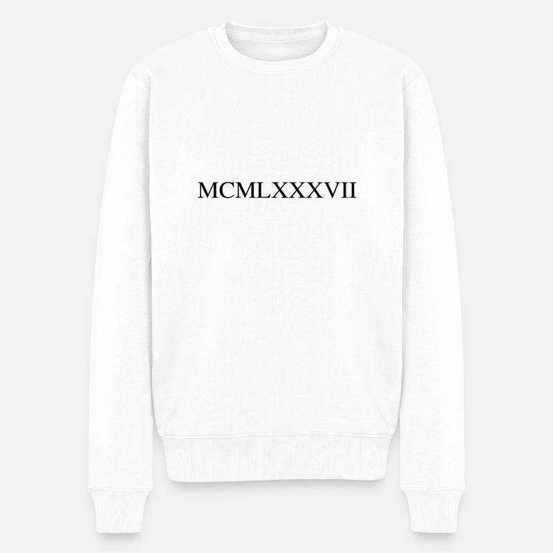 1987 - Männer Premium Bio Pullover - Weiß