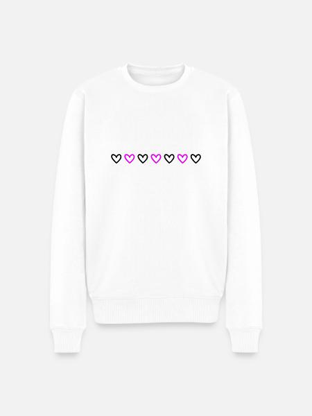 Heart Line - Men's Premium Organic Jumper - white