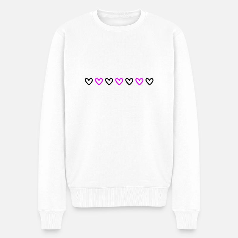 Ligne de cœur - Pull Premium bio Homme - blanc