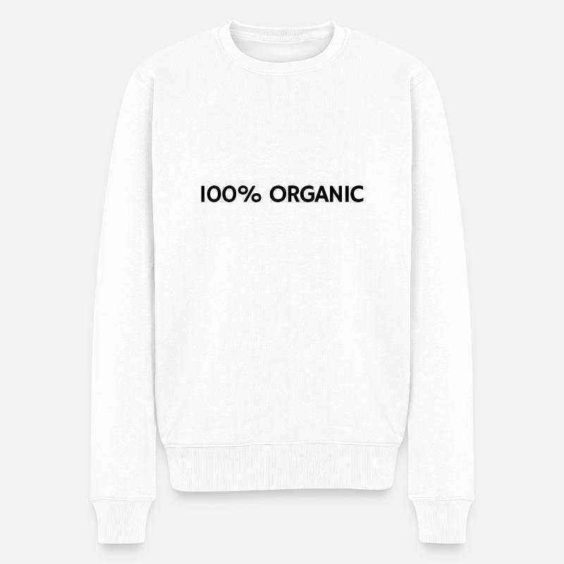 100% Organic - Männer Premium Bio Pullover - Weiß