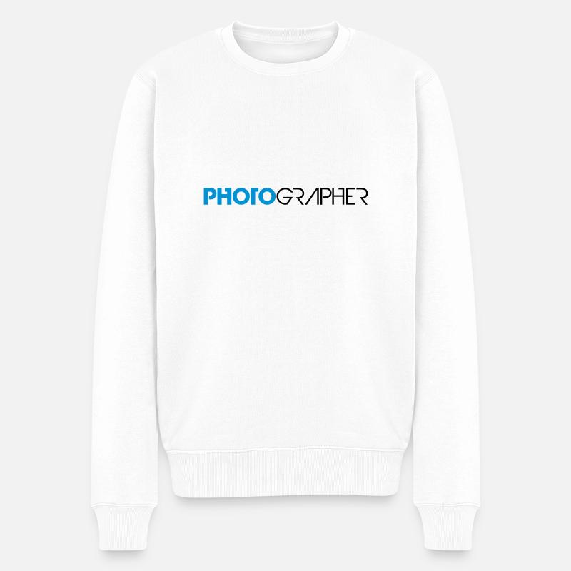 Photographe cool texte Design - Pull Premium bio Homme - blanc