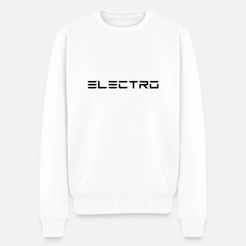 Electro - Black - Männer Premium Bio Pullover - Weiß