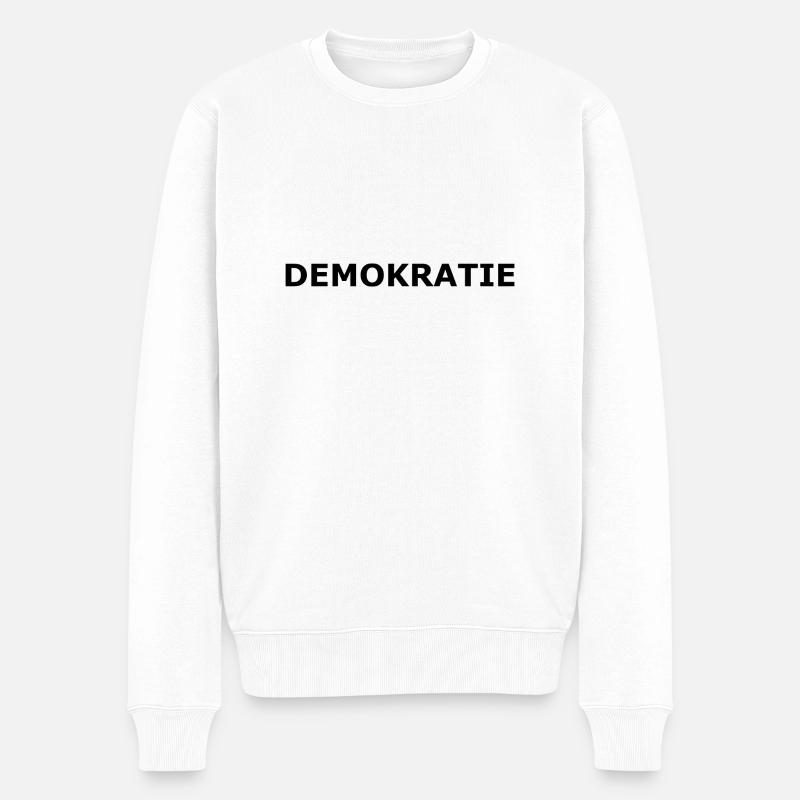 DEMOKRATIE - Männer Premium Bio Pullover - Weiß