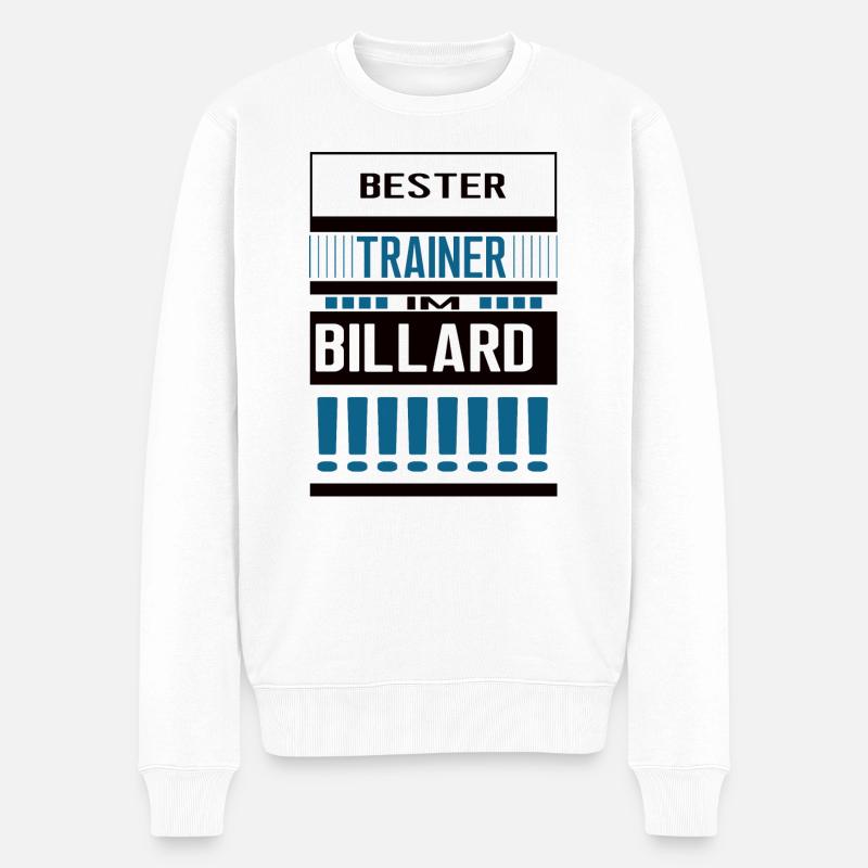 Billard Trainer Bester Billardtrainer Team - Männer Premium Bio Pullover - Weiß