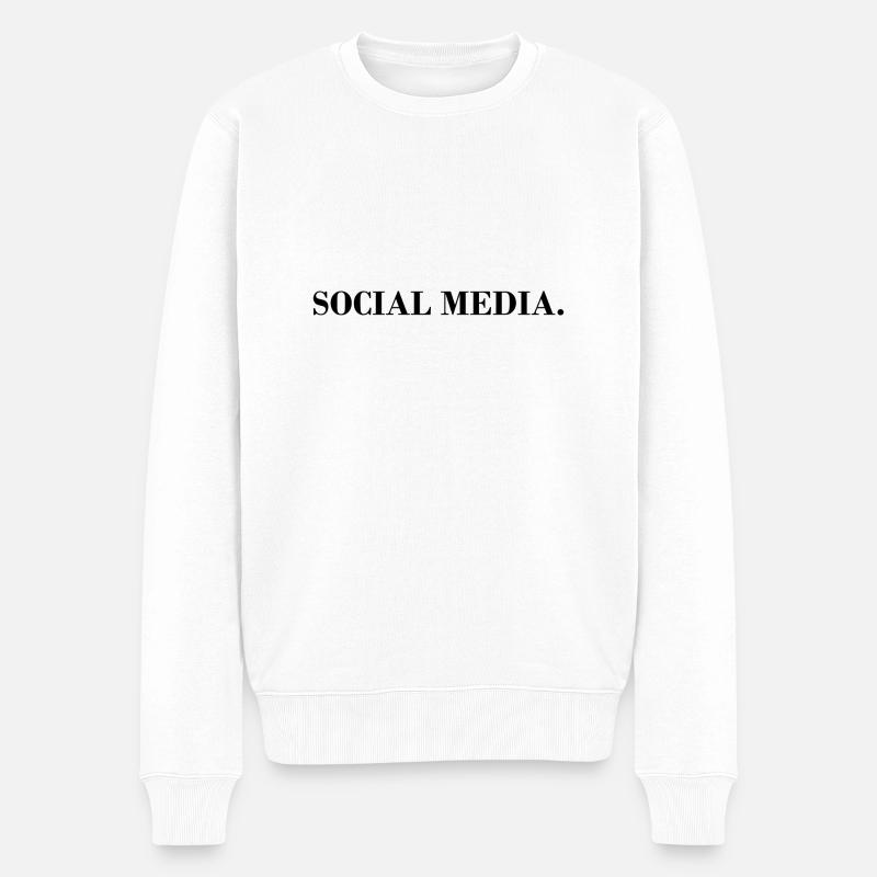 Social Media. - Männer Premium Bio Pullover - Weiß