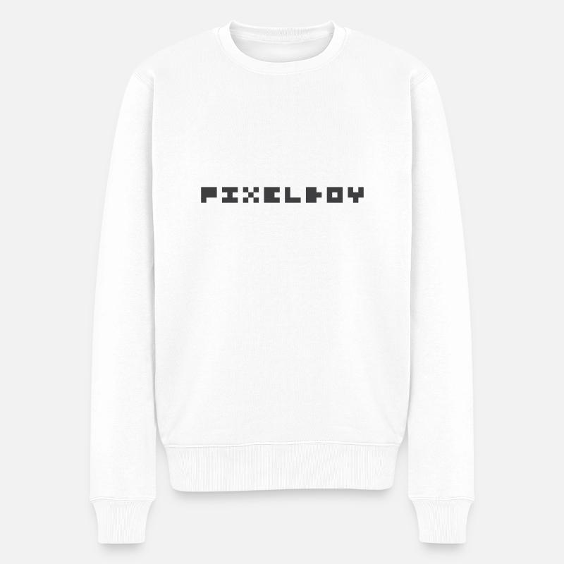 Pixelboy - Pull Premium bio Homme - blanc