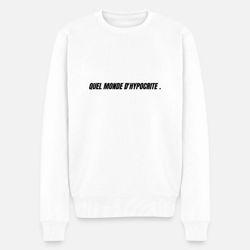 Quel monde d'hypocrite - Pull Premium bio Homme - blanc