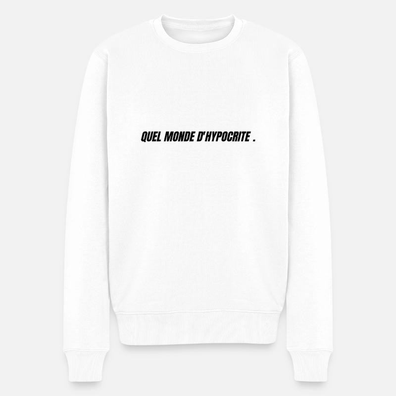 Quel monde d'hypocrite - Pull Premium bio Homme - blanc