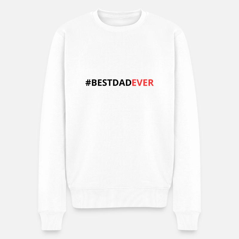 #BESTDADEVER - Pull Premium bio Homme - blanc