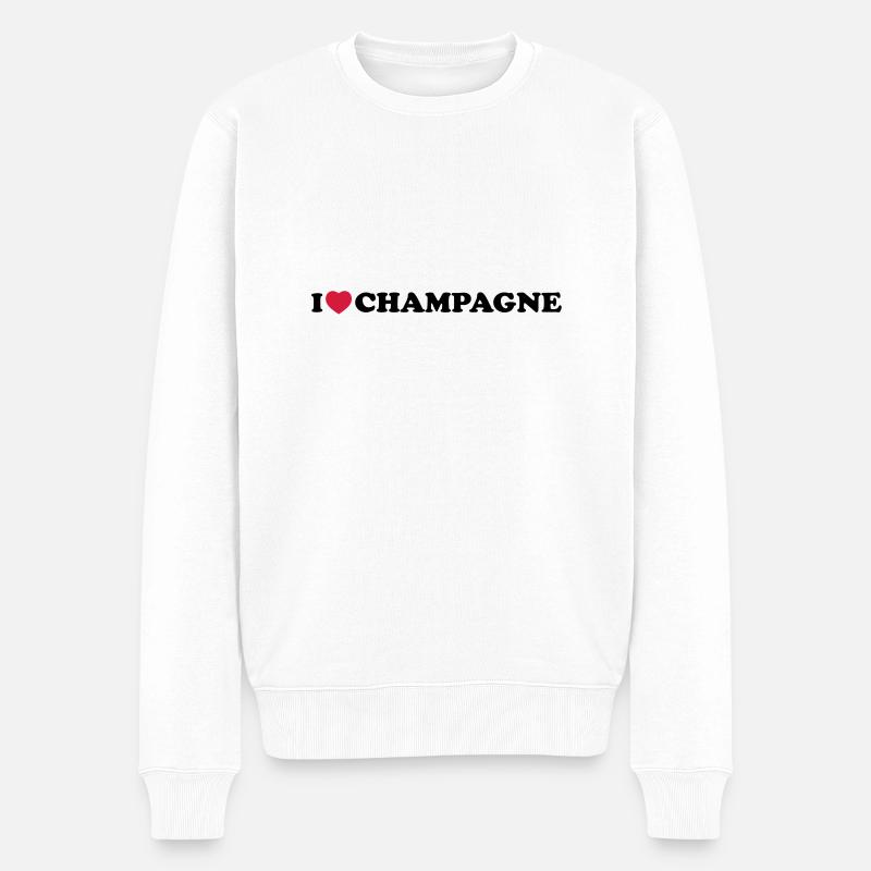 I_love_ - Männer Premium Bio Pullover - Weiß