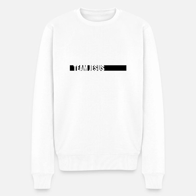 Balken Team Jesus - Männer Premium Bio Pullover - Weiß