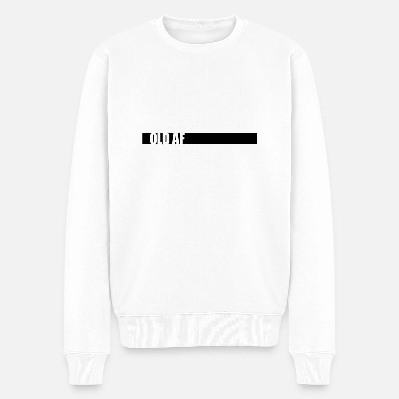 old AF Text Logo - Männer Premium Bio Pullover - Weiß