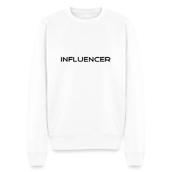 Slogan d’influenceur - Logo - Publicité - Marketing - Pull Premium bio Homme - blanc - Devant - Thijin (182cm)