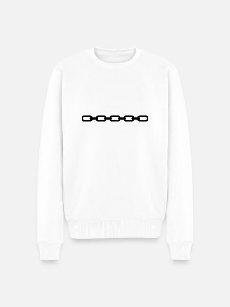 Kette - Männer Premium Bio Pullover - Weiß