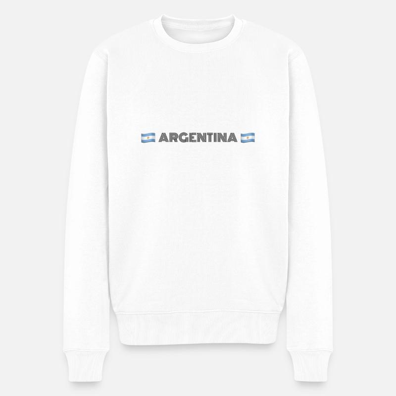 ARGENTINIEN - Männer Premium Bio Pullover - Weiß