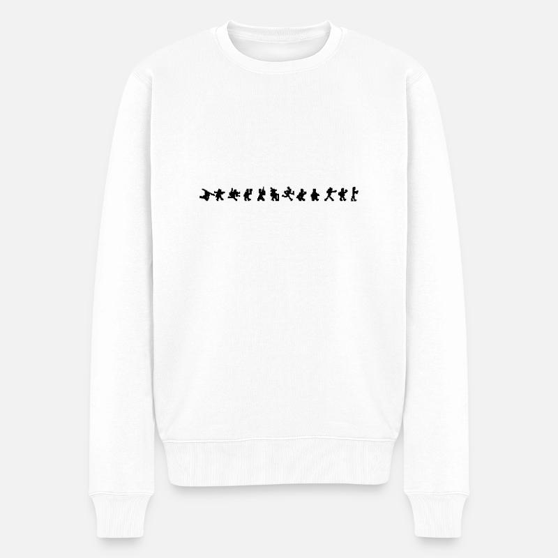 Pixel Evolution - Männer Premium Bio Pullover - Weiß