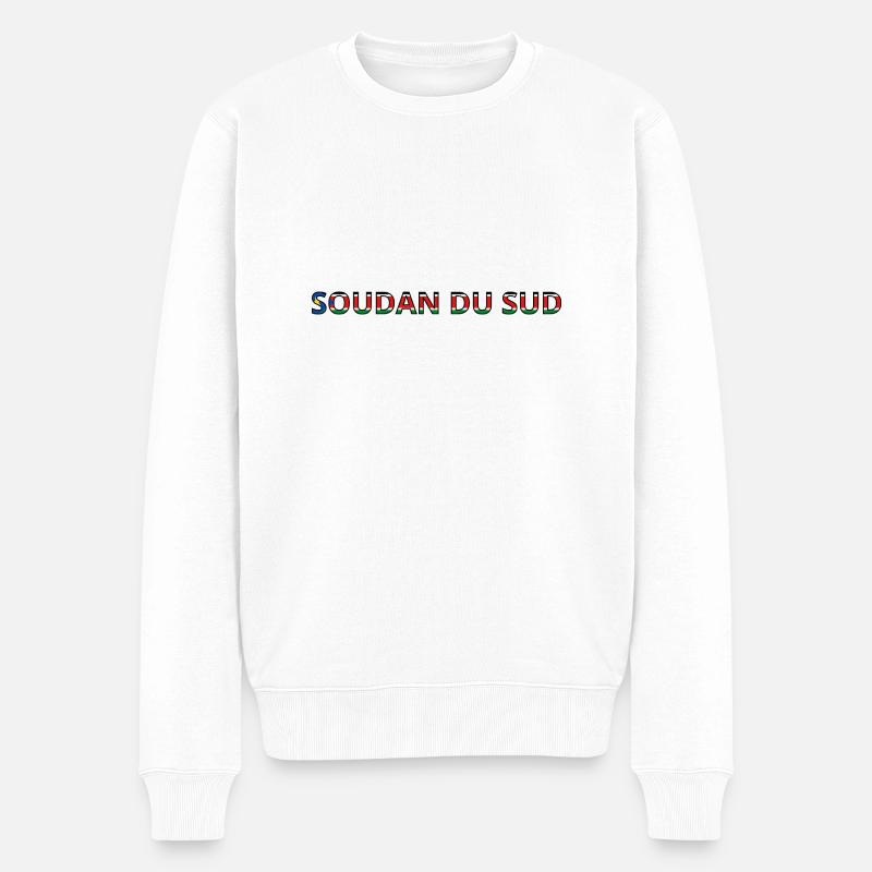Flagge des Südsudan - Männer Premium Bio Pullover - Weiß