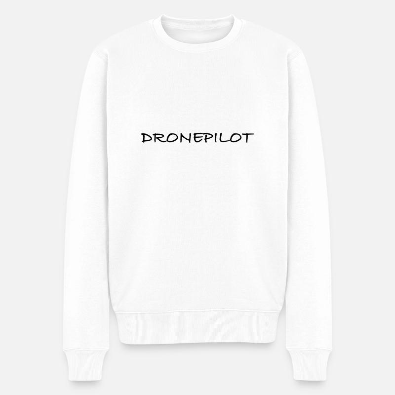 Dronepilot - Männer Premium Bio Pullover - Weiß