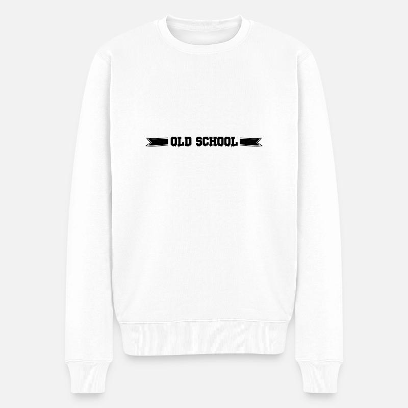 old school - Männer Premium Bio Pullover - Weiß