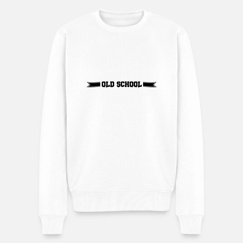 old school - Männer Premium Bio Pullover - Weiß