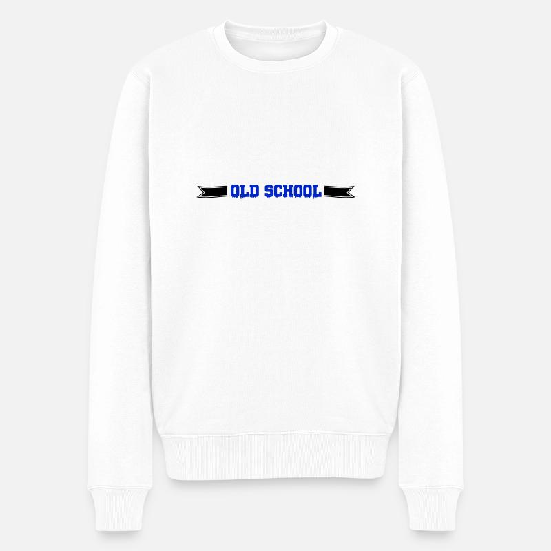 old school - Männer Premium Bio Pullover - Weiß