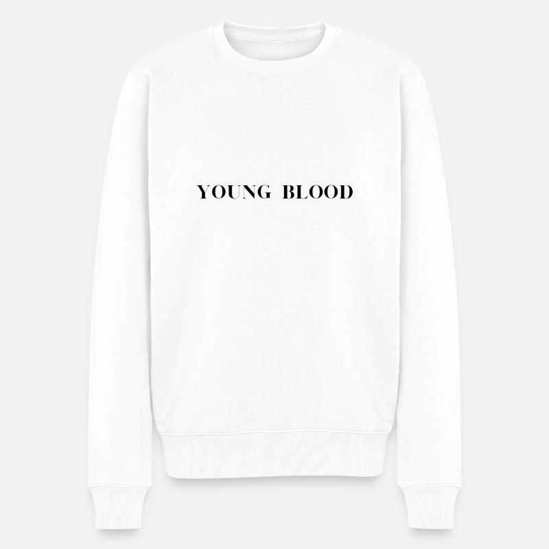 sang jeune - Pull Premium bio Homme - blanc