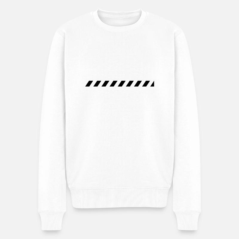 Pelar la línea de la cinta de precaución - Sudadera ecológica prémium para hombre - blanco