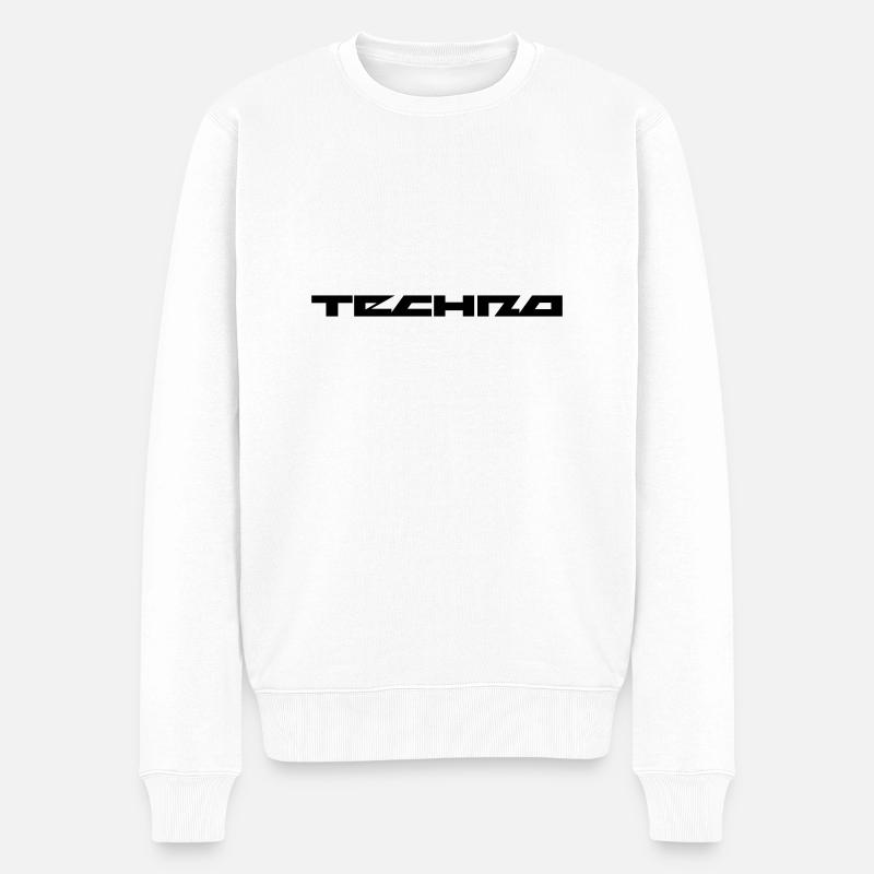 Techno Festival - Männer Premium Bio Pullover - Weiß