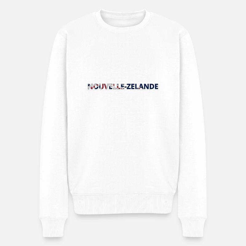 Neuseeländische Flagge - Männer Premium Bio Pullover - Weiß
