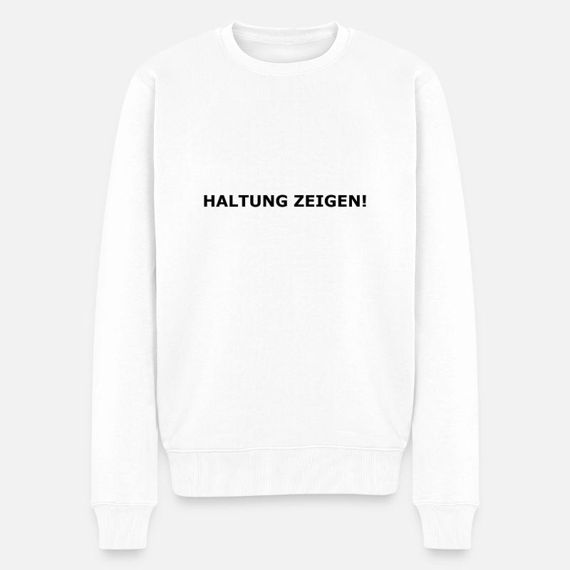 Haltung zeigen! - Männer Premium Bio Pullover - Weiß