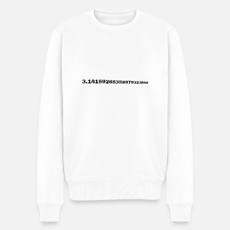 Pi - Männer Premium Bio Pullover - Weiß