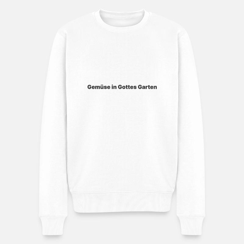 Gemüse in Gottes Garten - Männer Premium Bio Pullover - Weiß