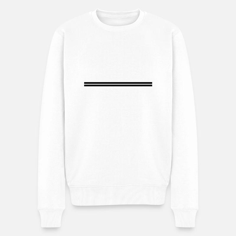 double_line_f1 - Männer Premium Bio Pullover - Weiß