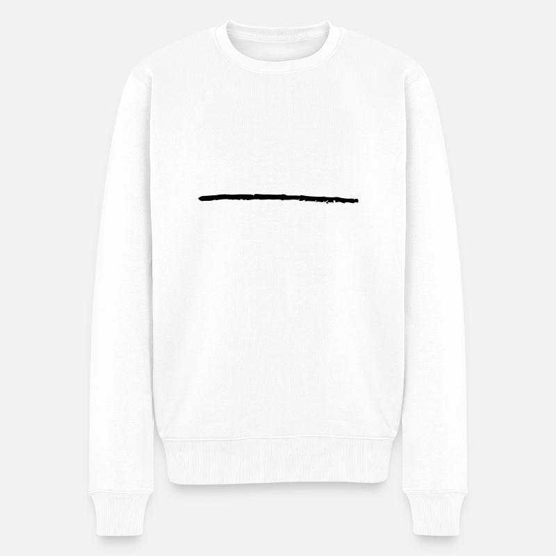 Unterstrich breit - Männer Premium Bio Pullover - Weiß
