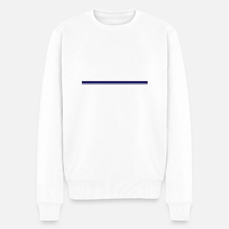 Linie, 1 farbig - Männer Premium Bio Pullover - Weiß