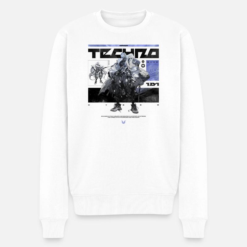 Cyber - Aikyo - Männer Premium Bio Pullover - Weiß