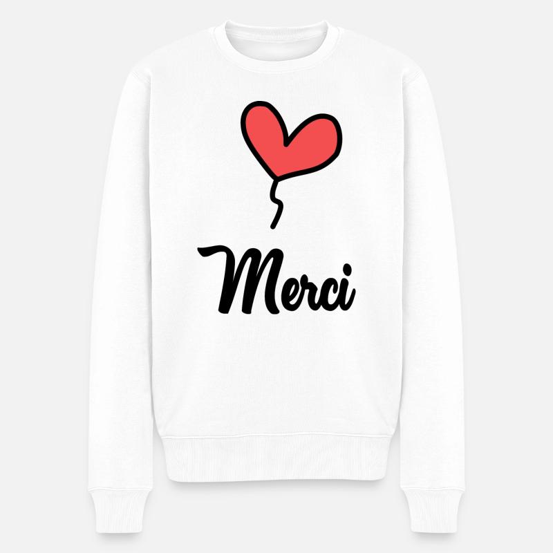 MERCI. MAÎTRESSE. MAÎTRE - Pull Premium bio Homme - blanc