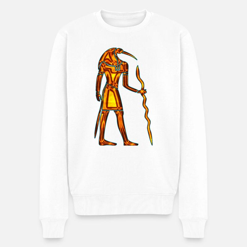 Egipt Hieroglyphen - Männer Premium Bio Pullover - Weiß