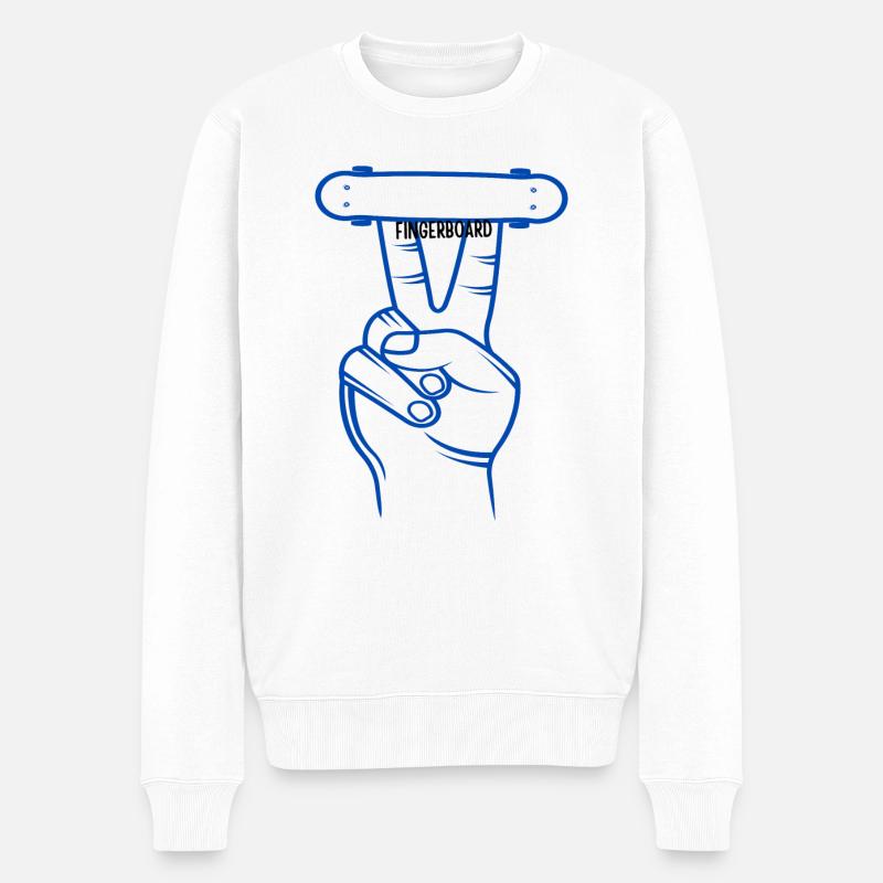 SUPER COOL FINGERBOARD + Fingerskateboard NEW NEW - Männer Premium Bio Pullover - Weiß