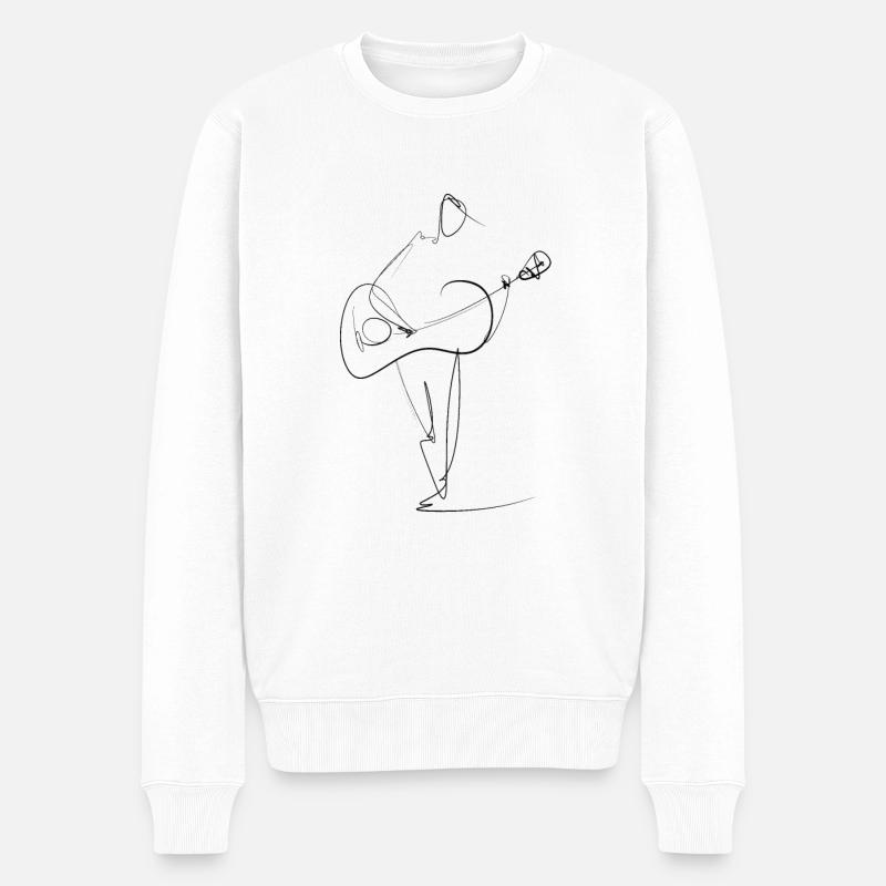 Gitarre - Männer Premium Bio Pullover - Weiß
