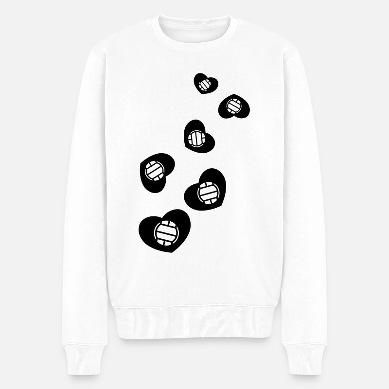 Volleyball herz - Männer Premium Bio Pullover - Weiß