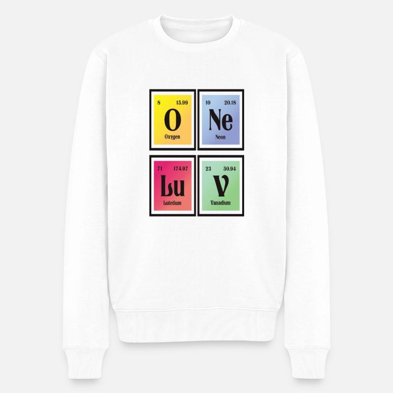 One Love | Periodensystem der Elemente - Männer Premium Bio Pullover - Weiß